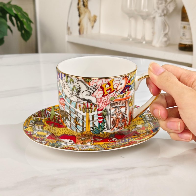 황표 더블컵 접시 커피차 세트 001-276318