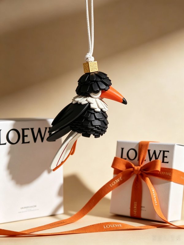 LOEWE Anagram 동물 테마 키링 펜던트 001-276418