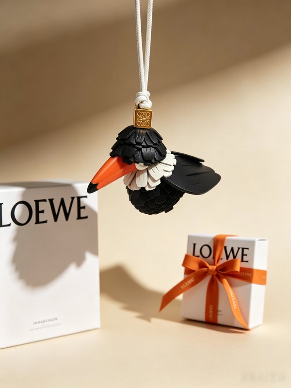 LOEWE Anagram 동물 테마 키링 펜던트 001-276418