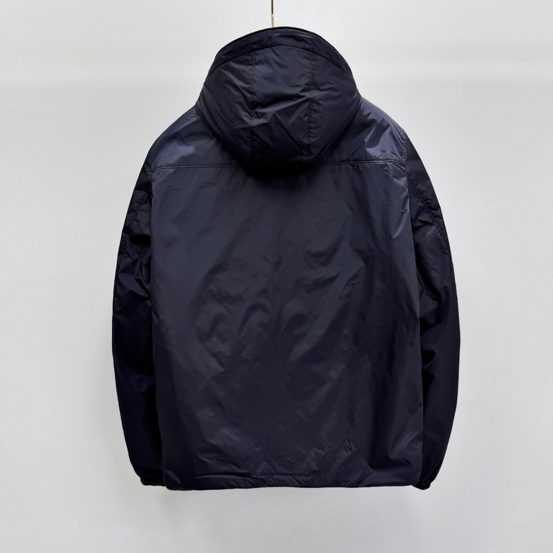 Prada 탈부착 후드 리사이클 나일론 다운 재킷 001-276576