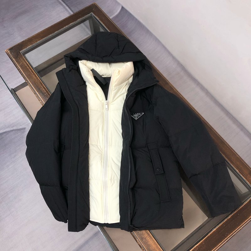 프라다 25FW 후드 가짜 투피스 다운 점퍼 001-276595