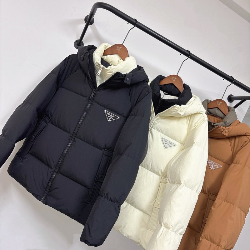 프라다 25FW 후드 가짜 투피스 다운 점퍼 001-276595