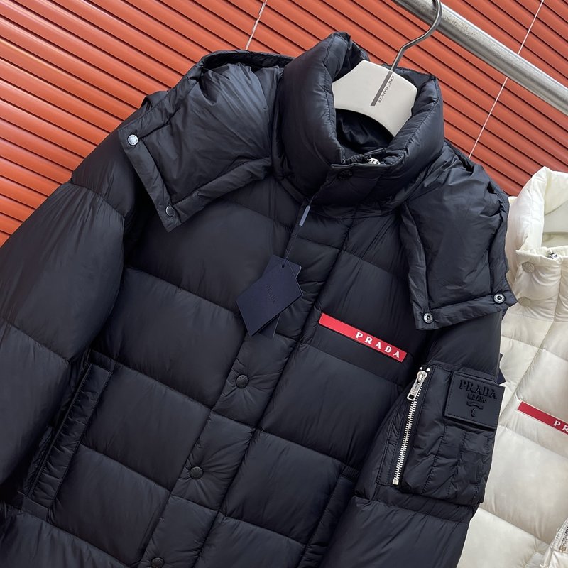 프라다 2025 가을겨울 탈부착 소매 후드 다운점퍼 001-276614