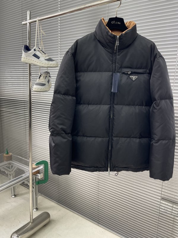 나일론 배색 스탠드칼라 다운점퍼 001-276641