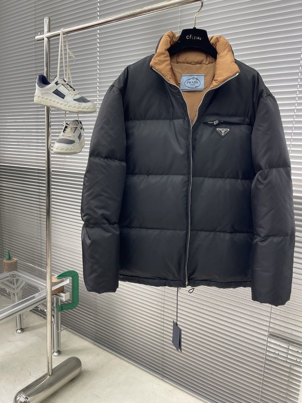 나일론 배색 스탠드칼라 다운점퍼 001-276641