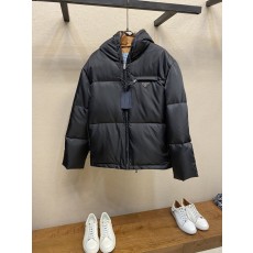 프라다 나일론 컬러블록 후드 다운 재킷 001-276663