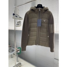 PRADA 가을겨울 신상 니트 패치 후드 다운 자켓 001-276672