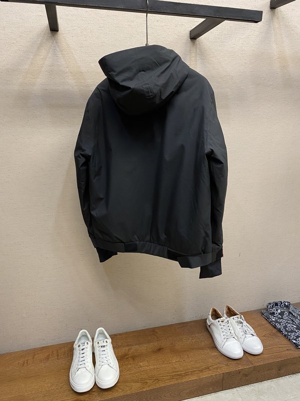 Prada 방수 압착 후드 다운 재킷 001-276676