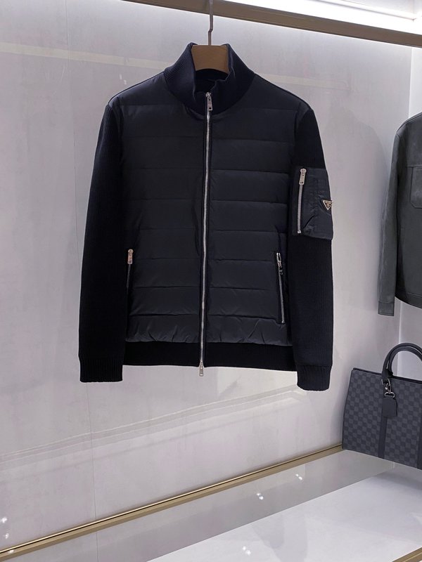 PRADA 다운 니트 패치 아우터 001-276684