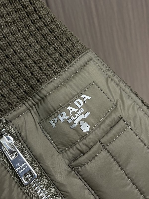 Prad* 남성 니트 패치후드 다운 점퍼 001-276697