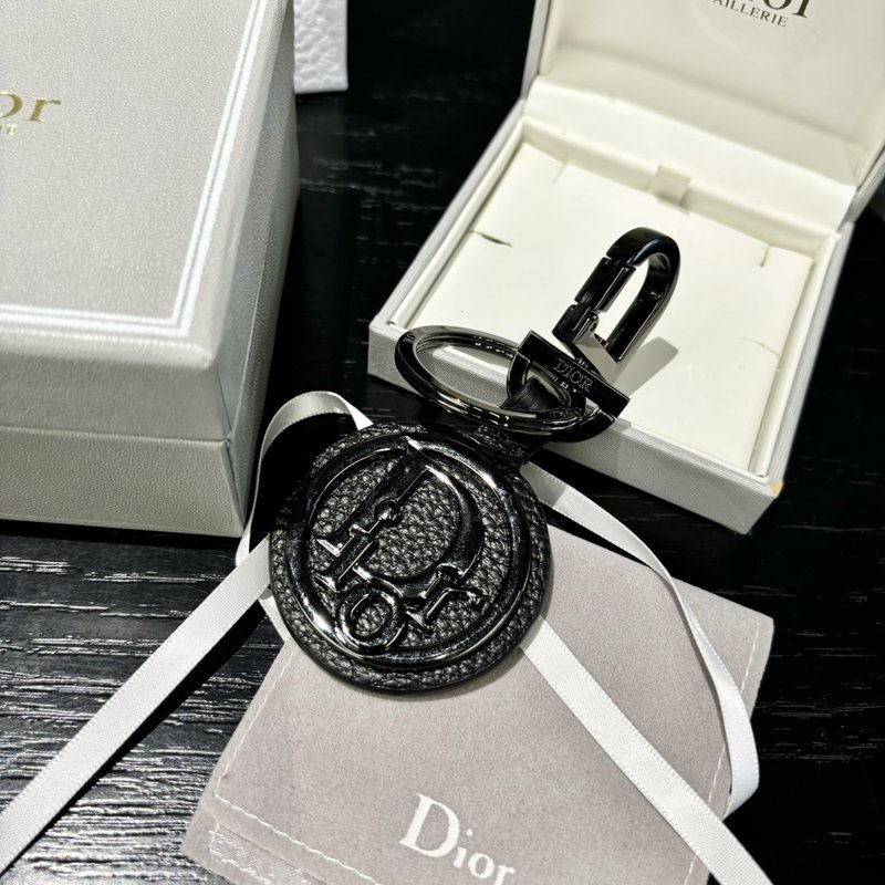 CD Diamond 블랙/화이트 그레인 가죽 키링 001-276787