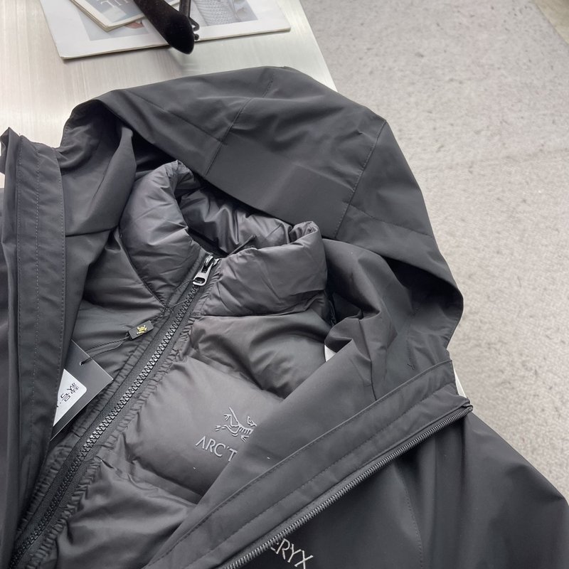 아크테릭스 후드 지퍼 방풍 다운 자켓 001-276822