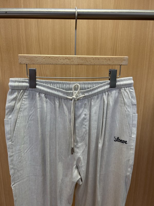 로에베 자수 린넨 팬츠 001-277202