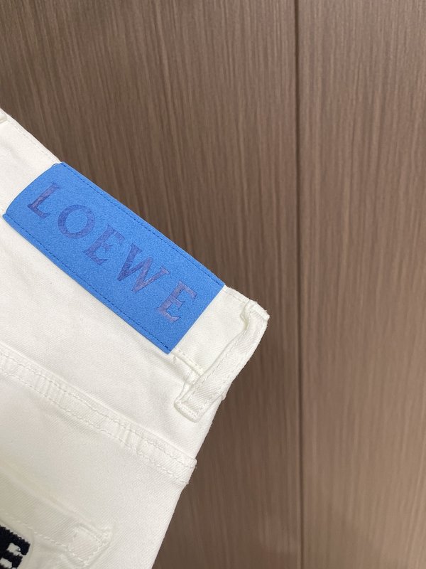 LOEWE 자수 스트레이트 롱 팬츠 001-277205