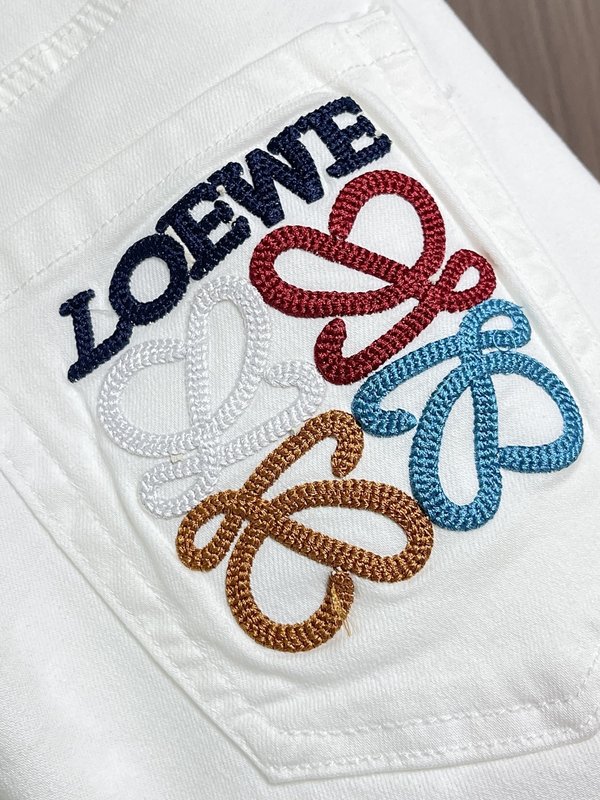 LOEWE 자수 스트레이트 롱 팬츠 001-277205