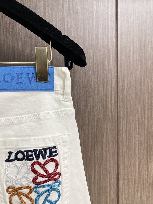 LOEWE 자수 스트레이트 롱 팬츠 001-277205