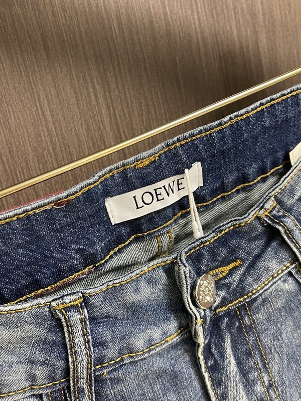 LOEWE 자수 스트레이트 데님 팬츠 001-277206