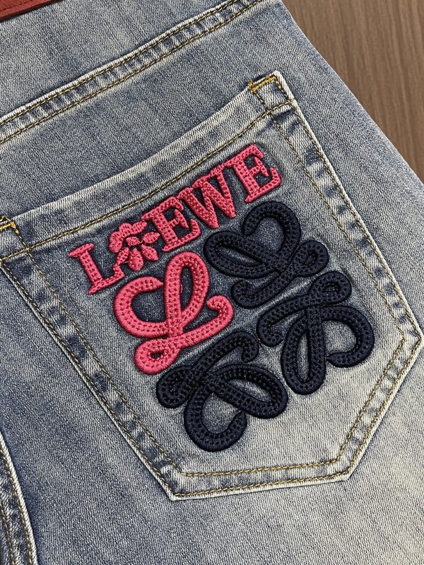 LOEWE 자수 스트레이트 데님 팬츠 001-277206
