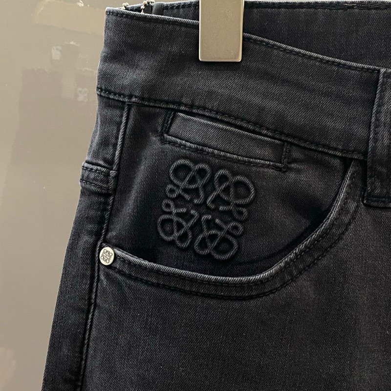 Loewe 남성 블랙그레이 스트레치 청바지 001-277219