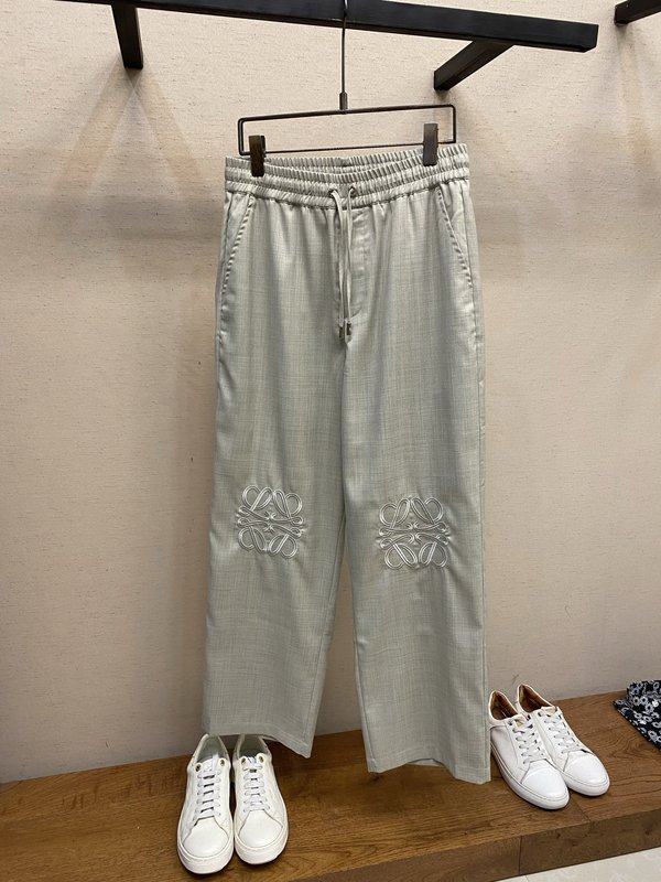 Loewe 울 자수 일자 포켓 팬츠 001-277223