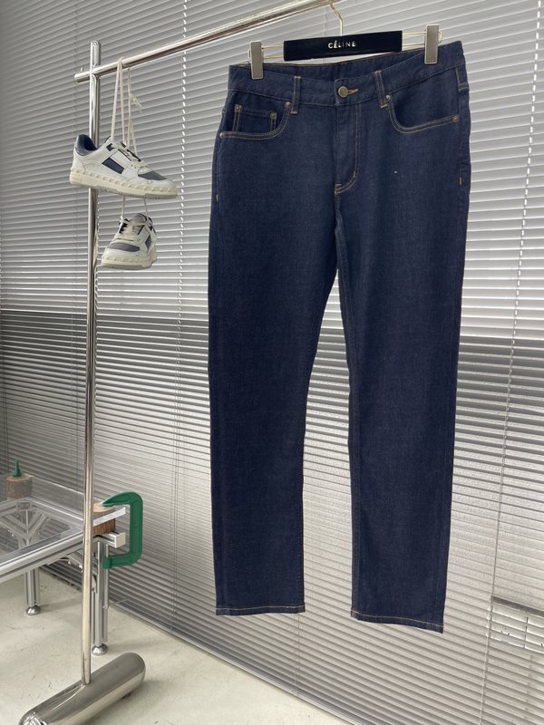 로에베 남성 블루 하이 스트레치 데님 팬츠 001-277258