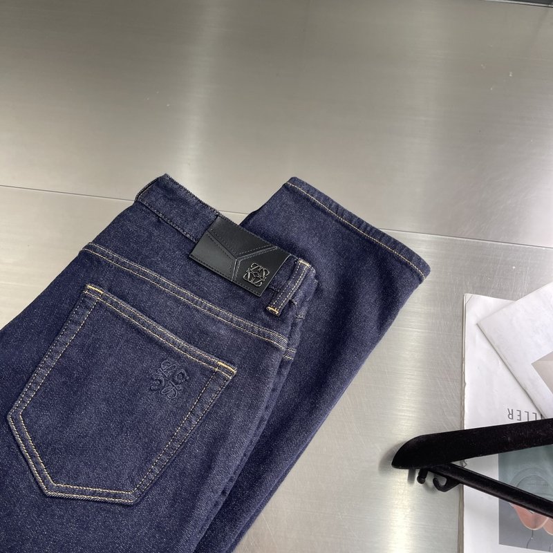 로에베 남성 블루 하이 스트레치 데님 팬츠 001-277258
