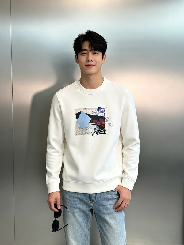 로에베 가을 한정판 아일랜드 아트 맨투맨 001-277294