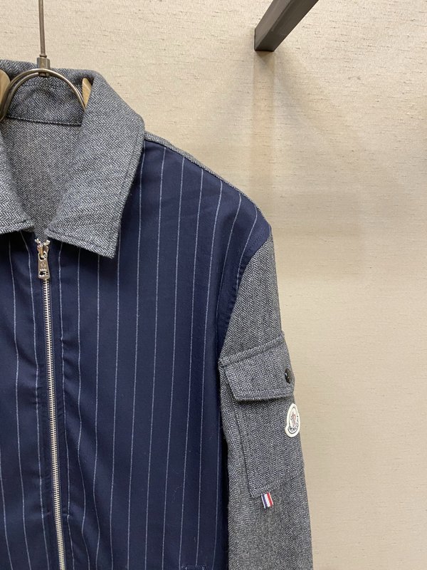 Moncler 울 스트라이프 지퍼 재킷 001-277363