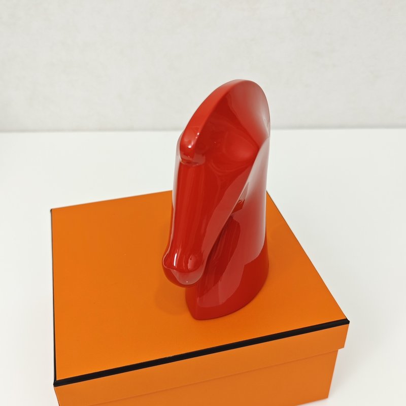 에르메스 말 머리 목재 칠기 장식품 001-277678