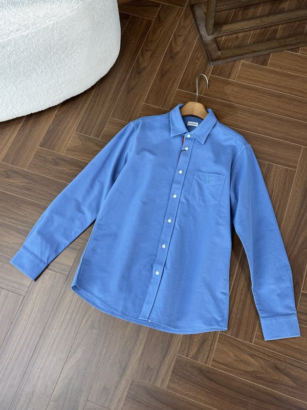 버버리 카라 체크 트림 긴팔 셔츠 001-277736