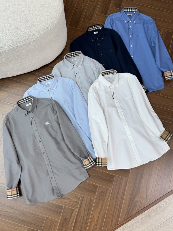 버버리 남성용 순색 긴팔 셔츠 001-277737