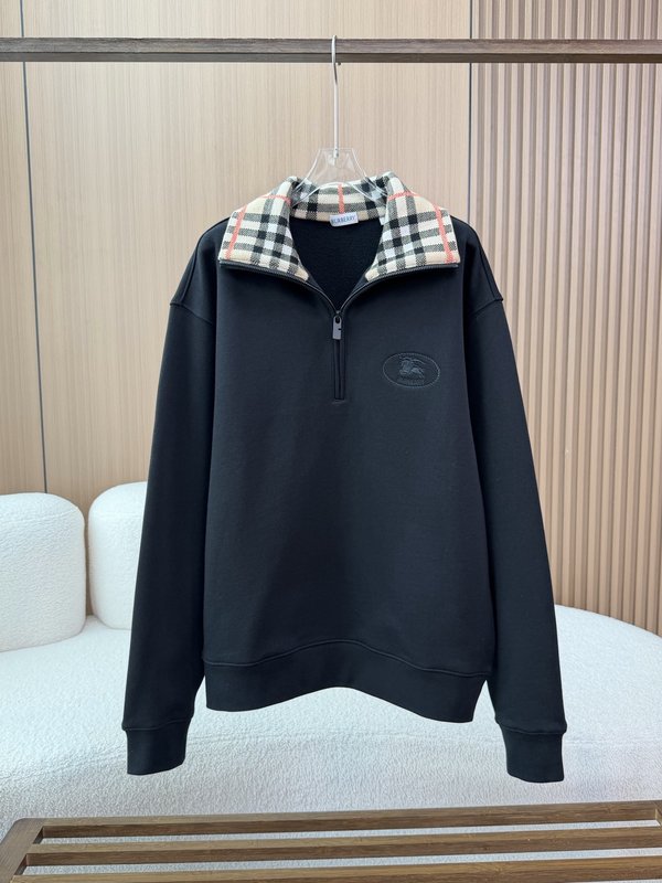 버버리 남성용 체크 칼라 코튼 집업 001-277776