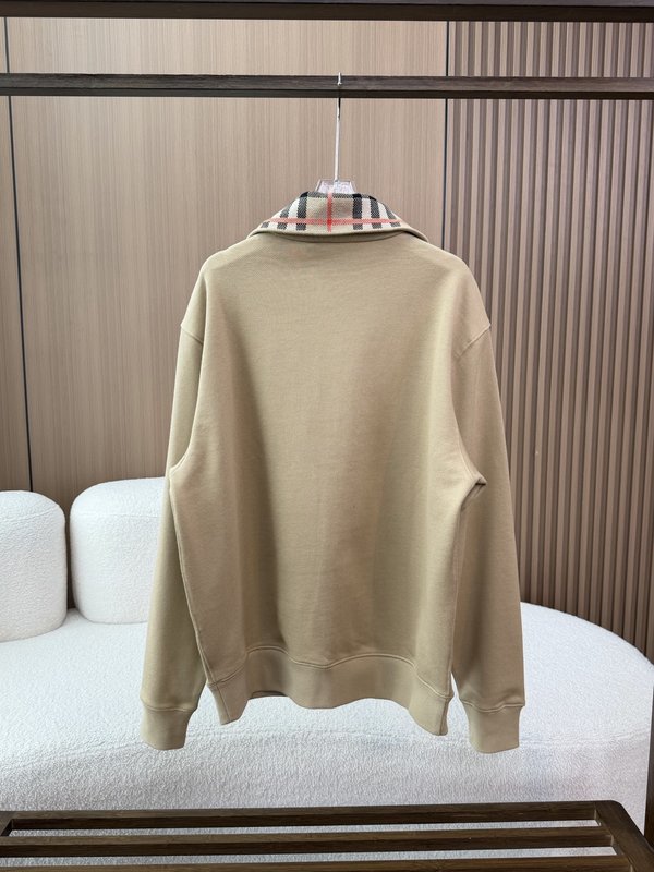 버버리 남성 체크 카라 코튼 하프지퍼 스웨트셔츠 001-277777