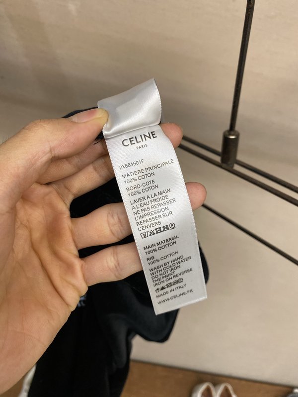 셀린 봄 한정 말년 자수 마차 벨벳 스트레이트 팬츠 001-278189