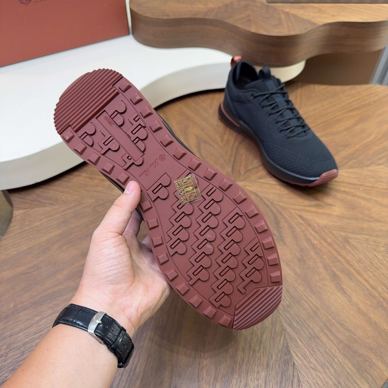 Loro Piana 메쉬 소가죽 캐주얼 운동화 남성 001-278369