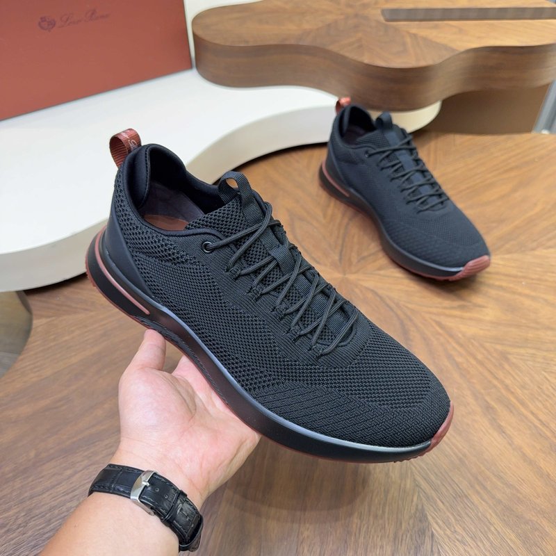 Loro Piana 메쉬 소가죽 캐주얼 운동화 남성 001-278369