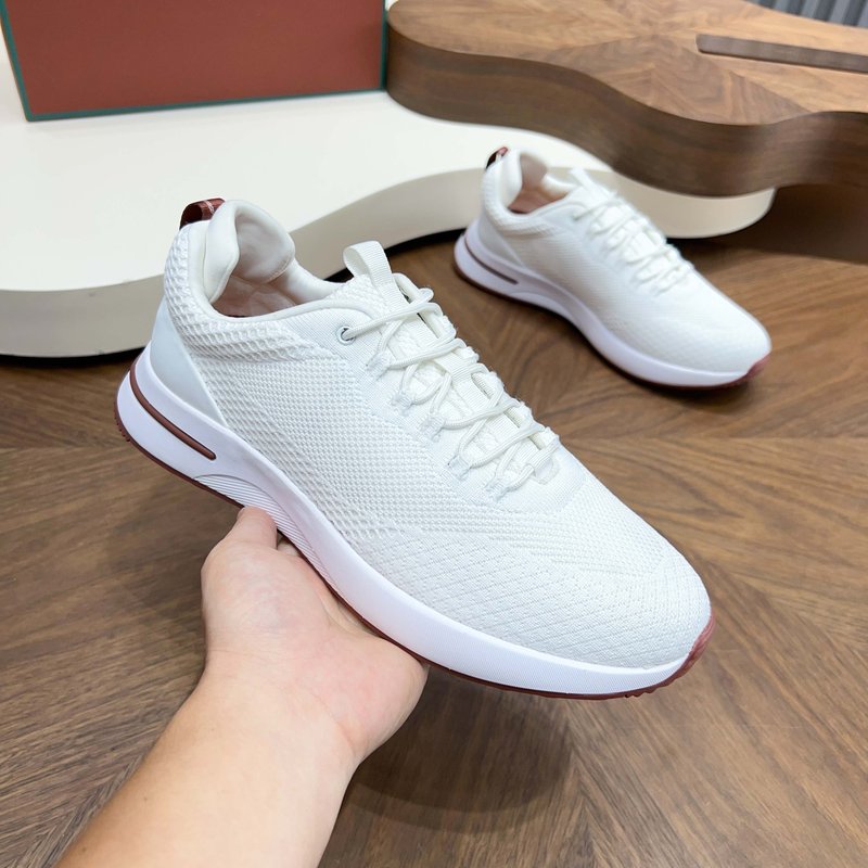 Loro Piana 메쉬 소가죽 캐주얼 러닝화 남성용 001-278383