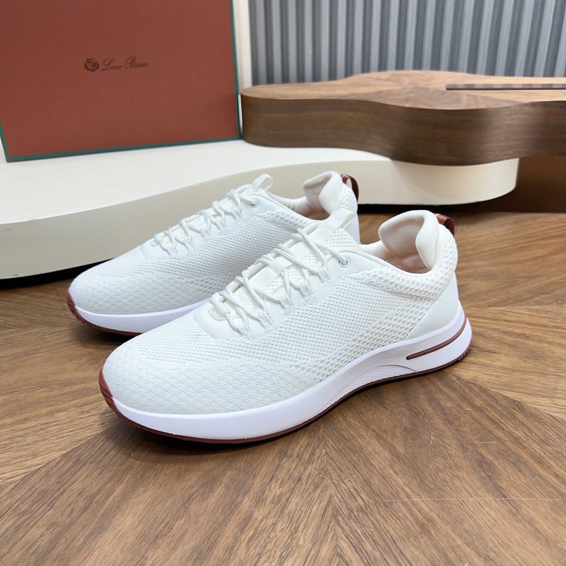 Loro Piana 메쉬 소가죽 캐주얼 러닝화 남성용 001-278383