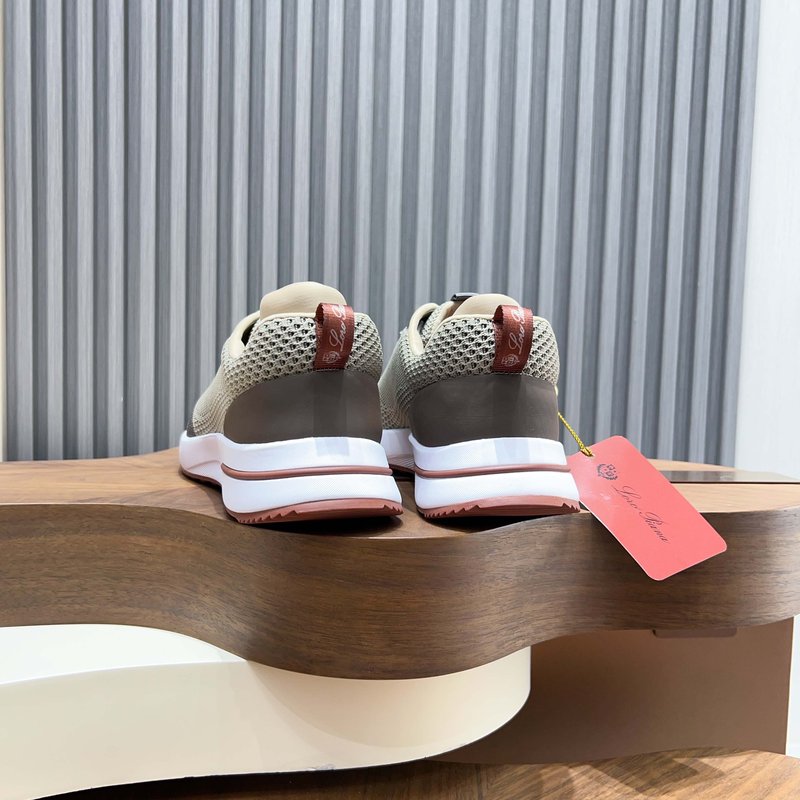 Loro Piana 메쉬 소가죽 캐주얼 운동화 남성 001-278385