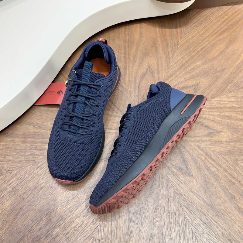 Loro Piana 남성 메쉬 가죽 캐주얼 운동화 001-278388