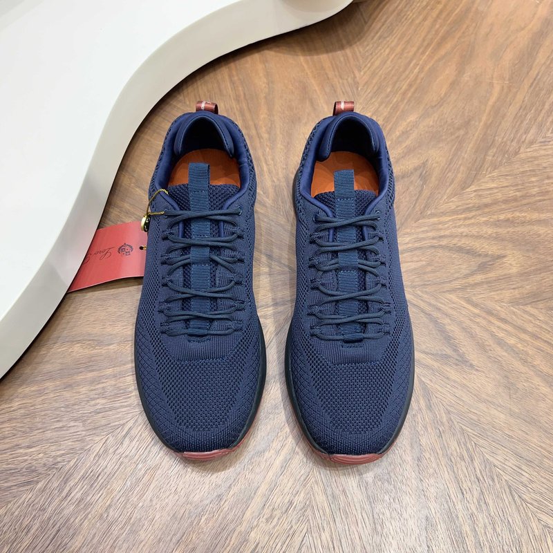 Loro Piana 남성 메쉬 가죽 캐주얼 운동화 001-278388