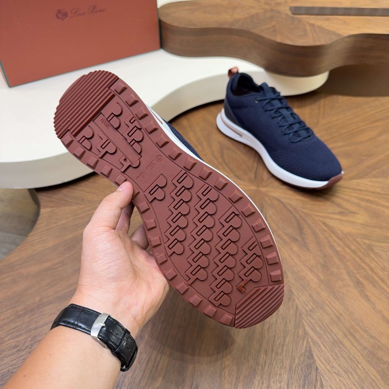 Loro Piana 메쉬 가죽 캐주얼 운동화 남성 001-278412