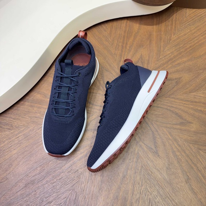 Loro Piana 메쉬 가죽 캐주얼 운동화 남성 001-278412