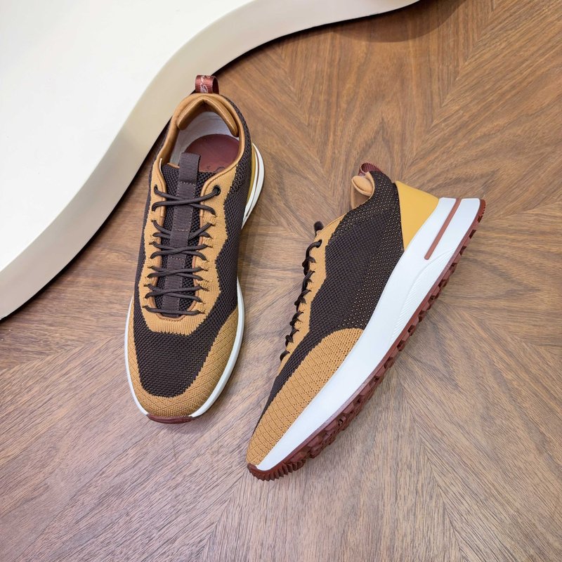 Loro Piana 메쉬 소가죽 캐주얼 운동화 남성 001-278414