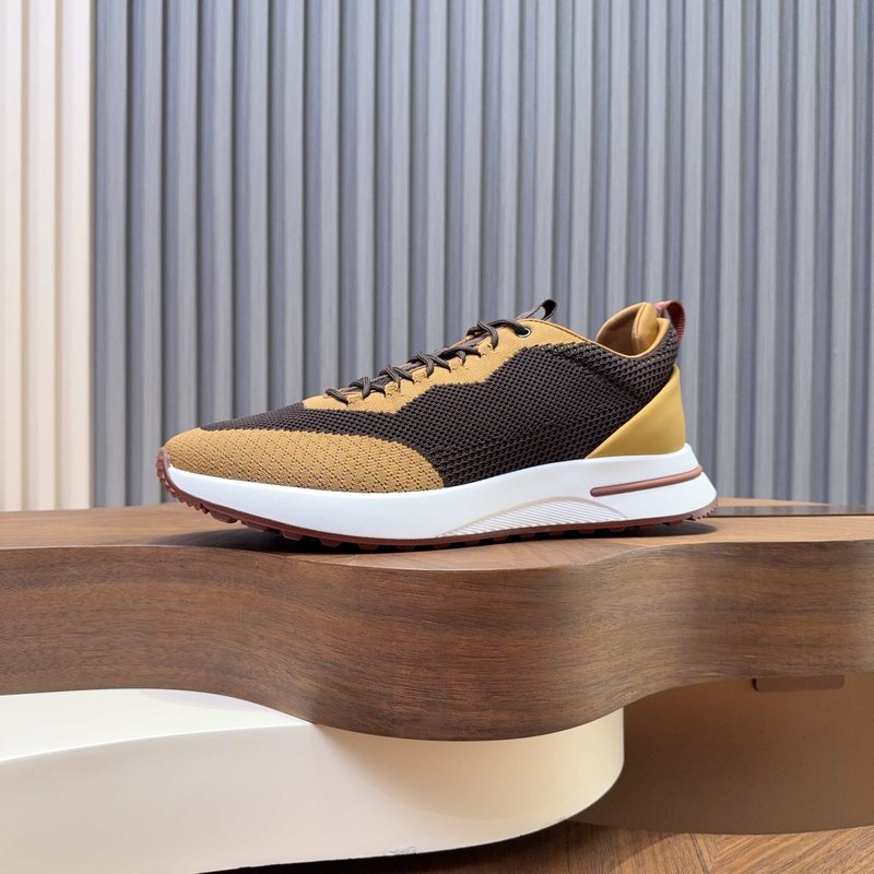 Loro Piana 메쉬 소가죽 캐주얼 운동화 남성 001-278414