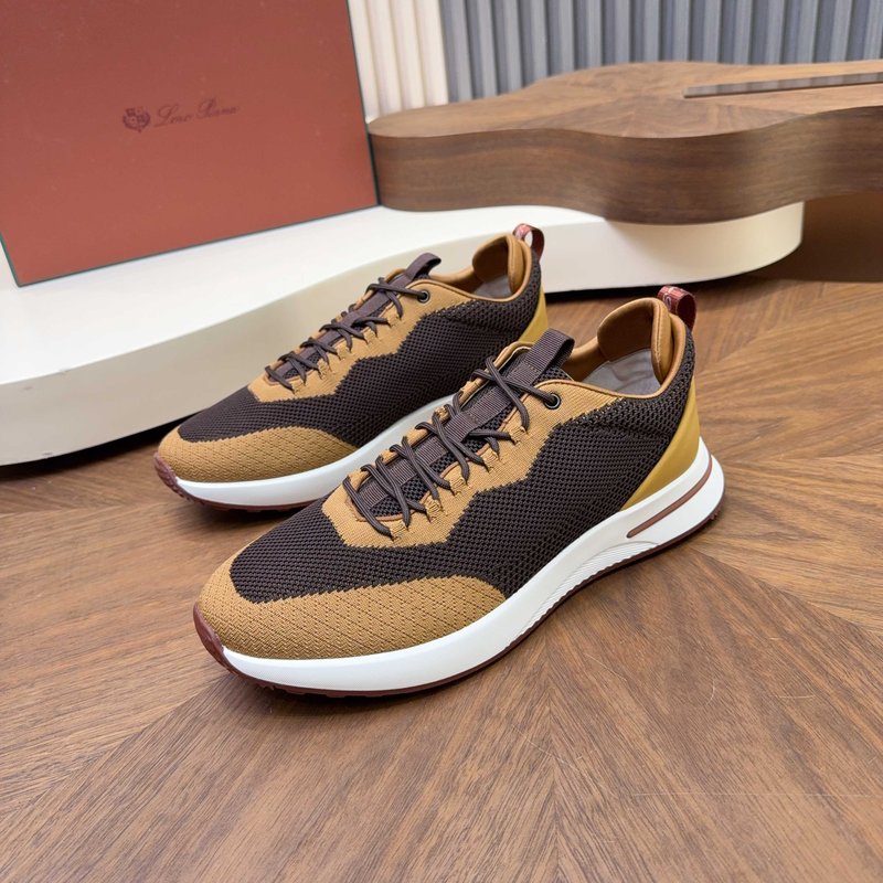 Loro Piana 메쉬 소가죽 캐주얼 운동화 남성 001-278414