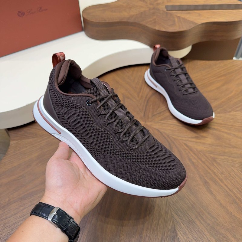 Loro Piana 메쉬 가죽 캐주얼 운동화 남성용 001-278417