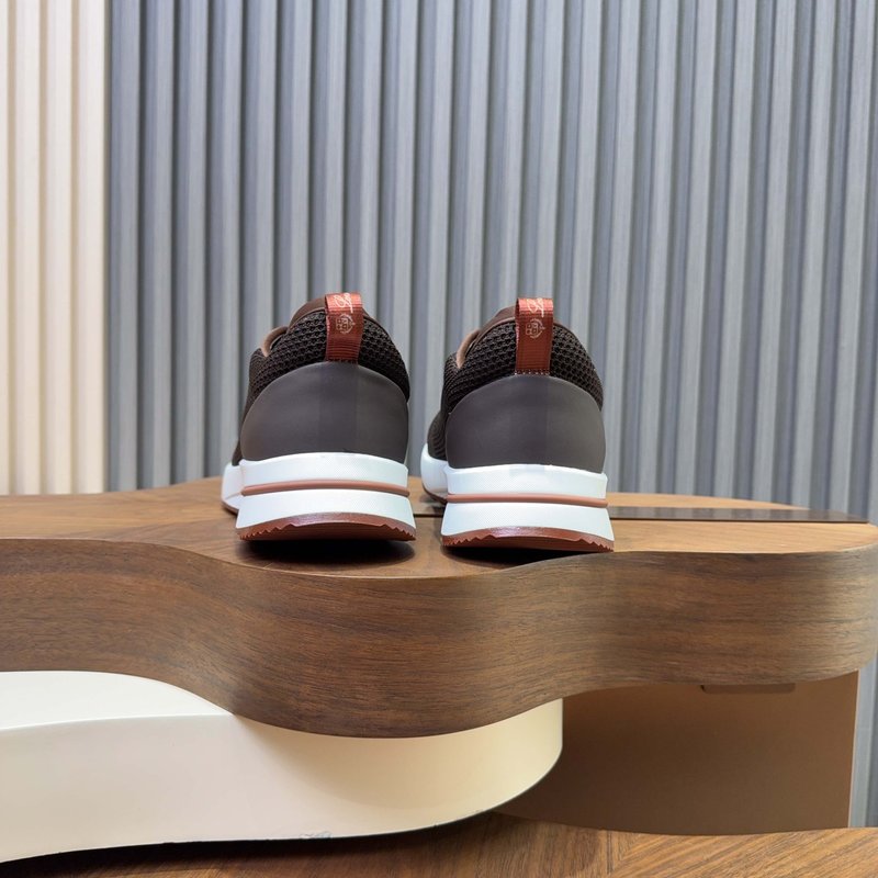 Loro Piana 메쉬 가죽 캐주얼 운동화 남성용 001-278417