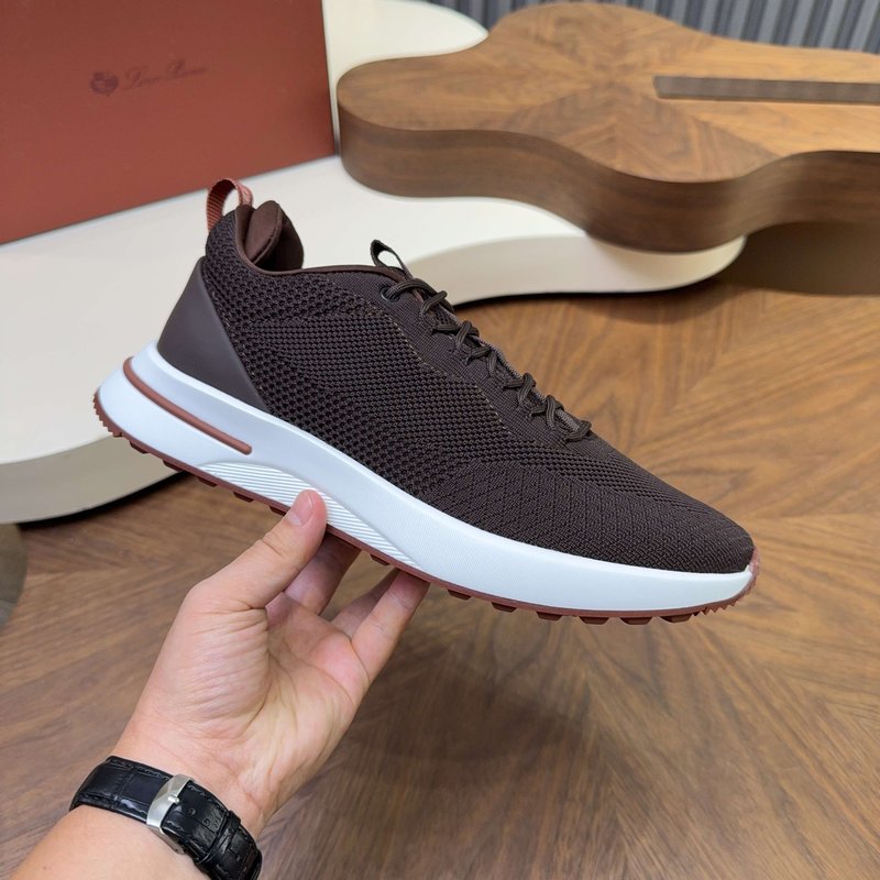 Loro Piana 메쉬 가죽 캐주얼 운동화 남성용 001-278417