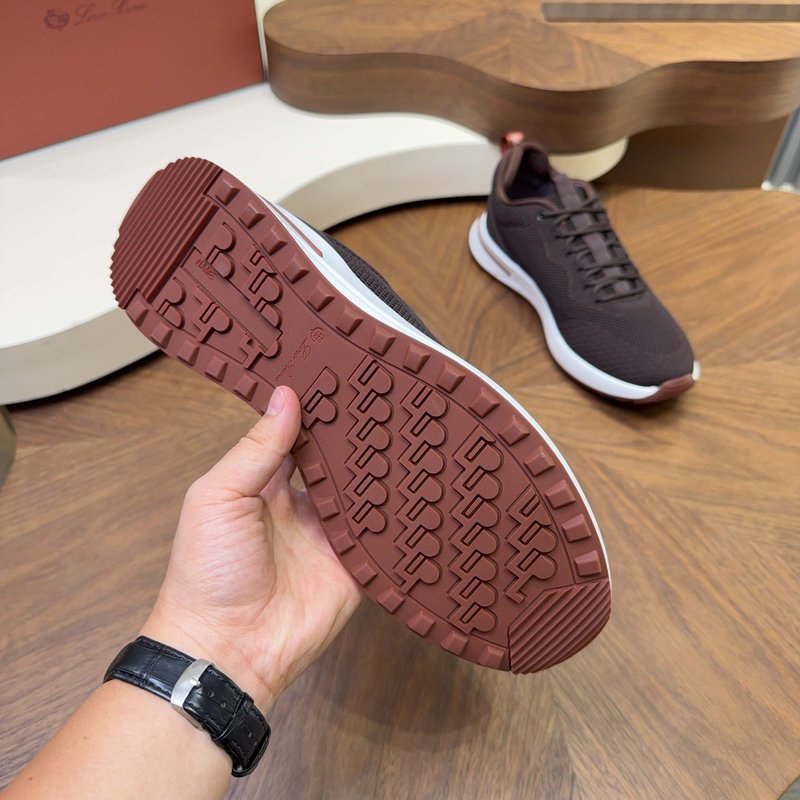 Loro Piana 메쉬 가죽 캐주얼 운동화 남성용 001-278417